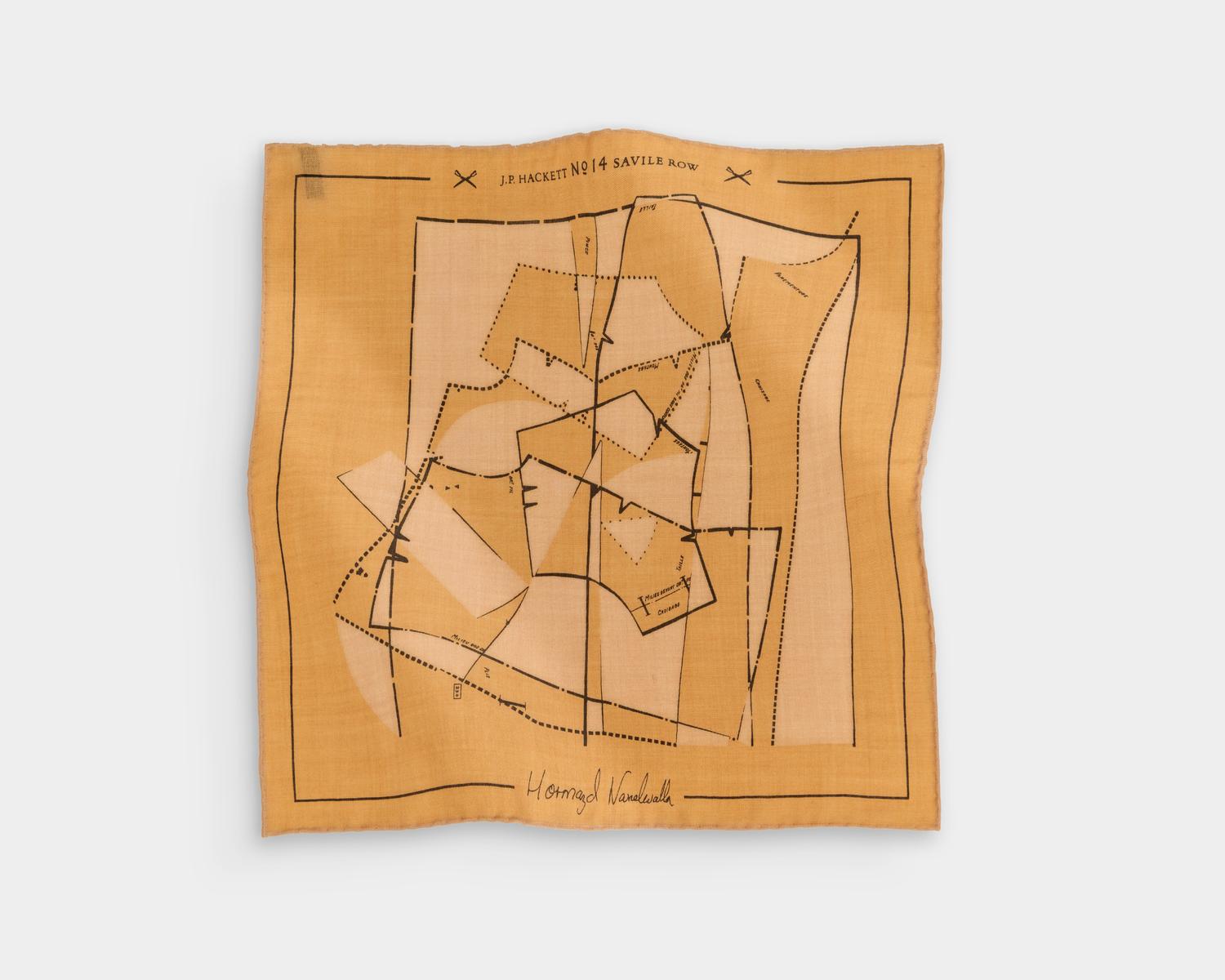 Pocket square – Dancing Blocks (Camel)