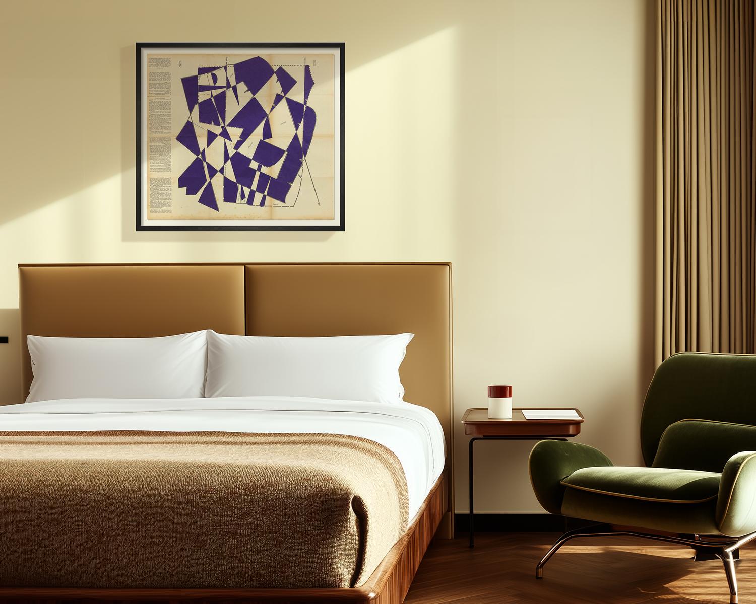 Dancing Blocks No.7 (Indigo) Art Print by Hormazd Narielwalla