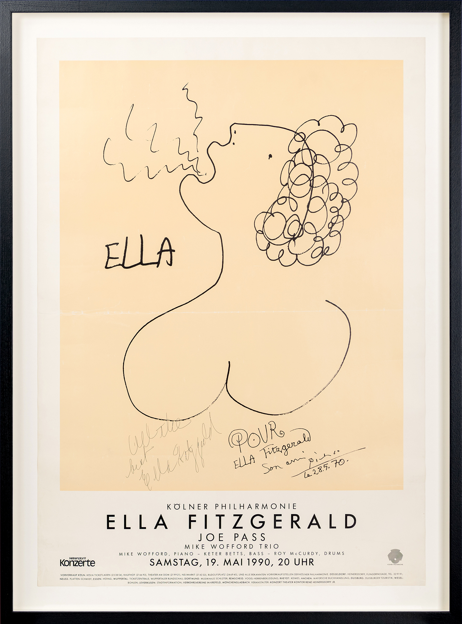 Ella Fitzgerald at Kölner Philharmonie, 1990 (Signed by Ella)