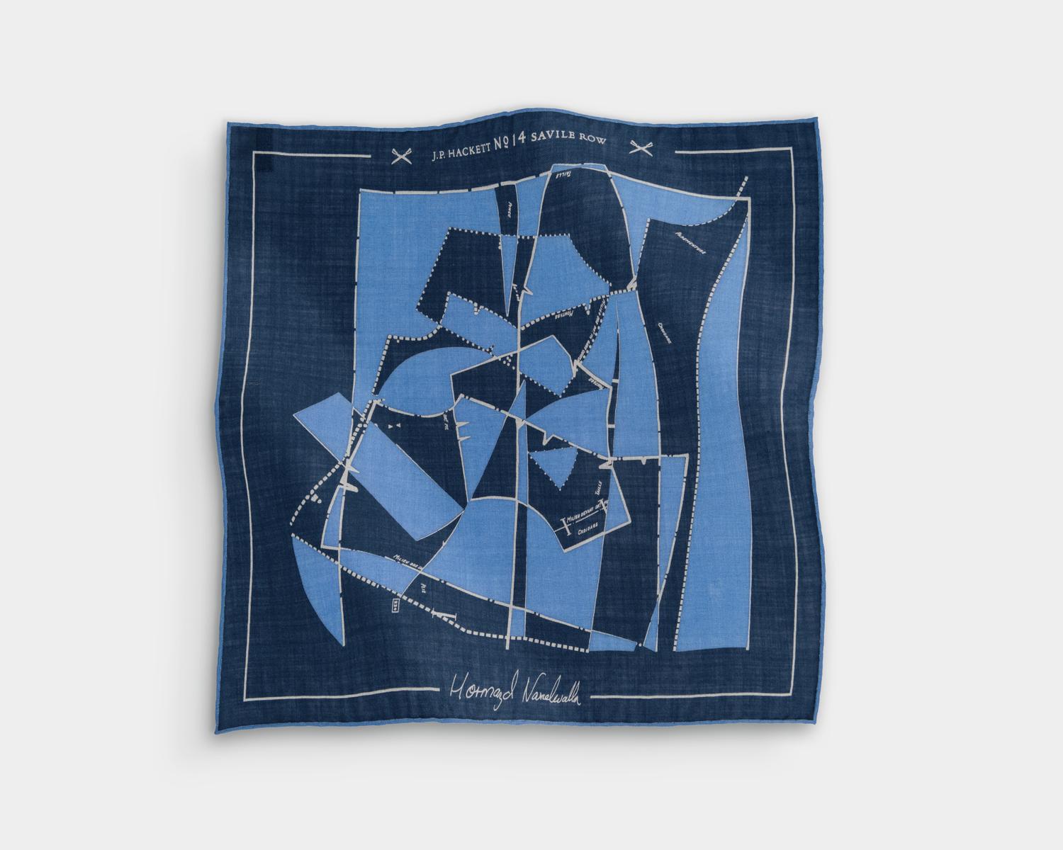 Pocket square – Dancing Blocks (Blue)