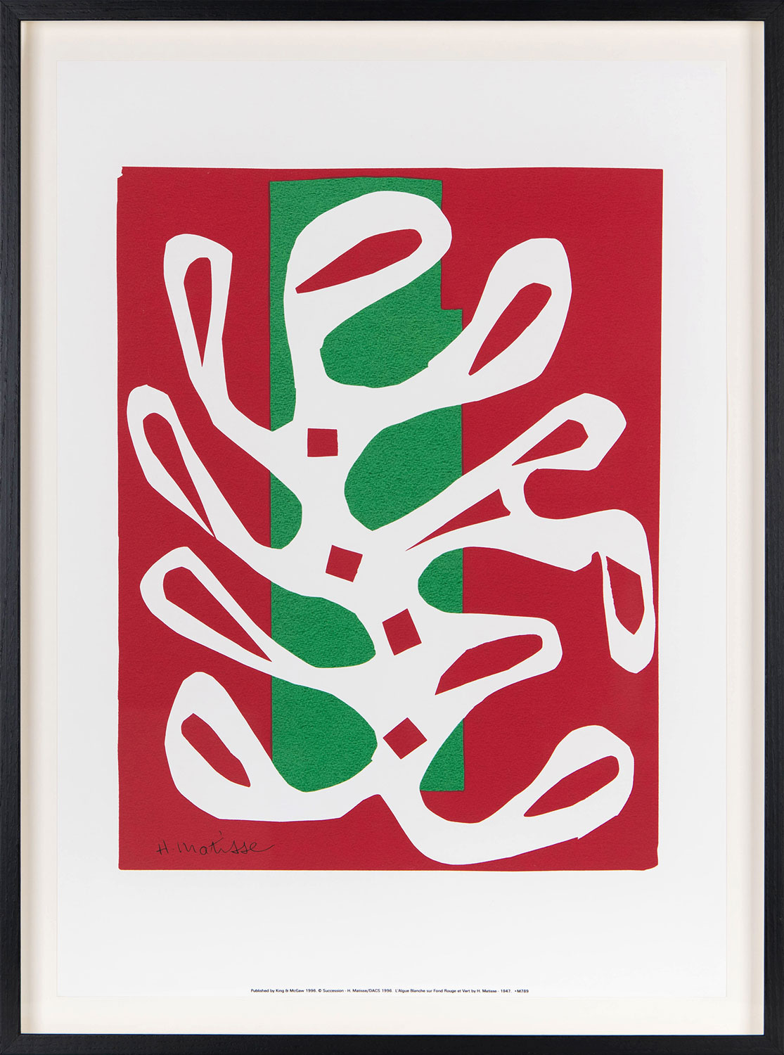 L'algue blanche sur fond rouge et vert, 1947