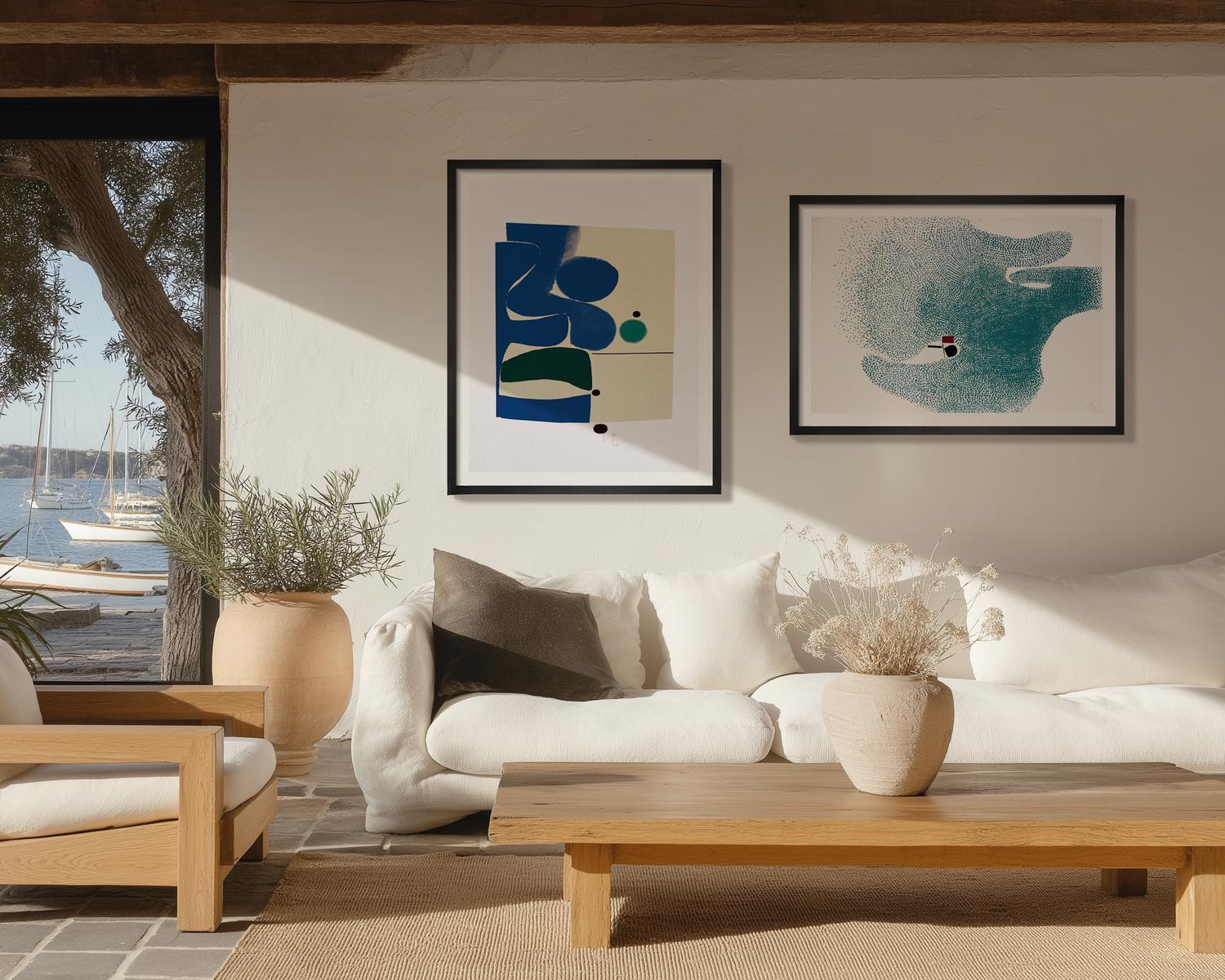Blue Movement and Green, 1980 Art Print by Victor Pasmore | King