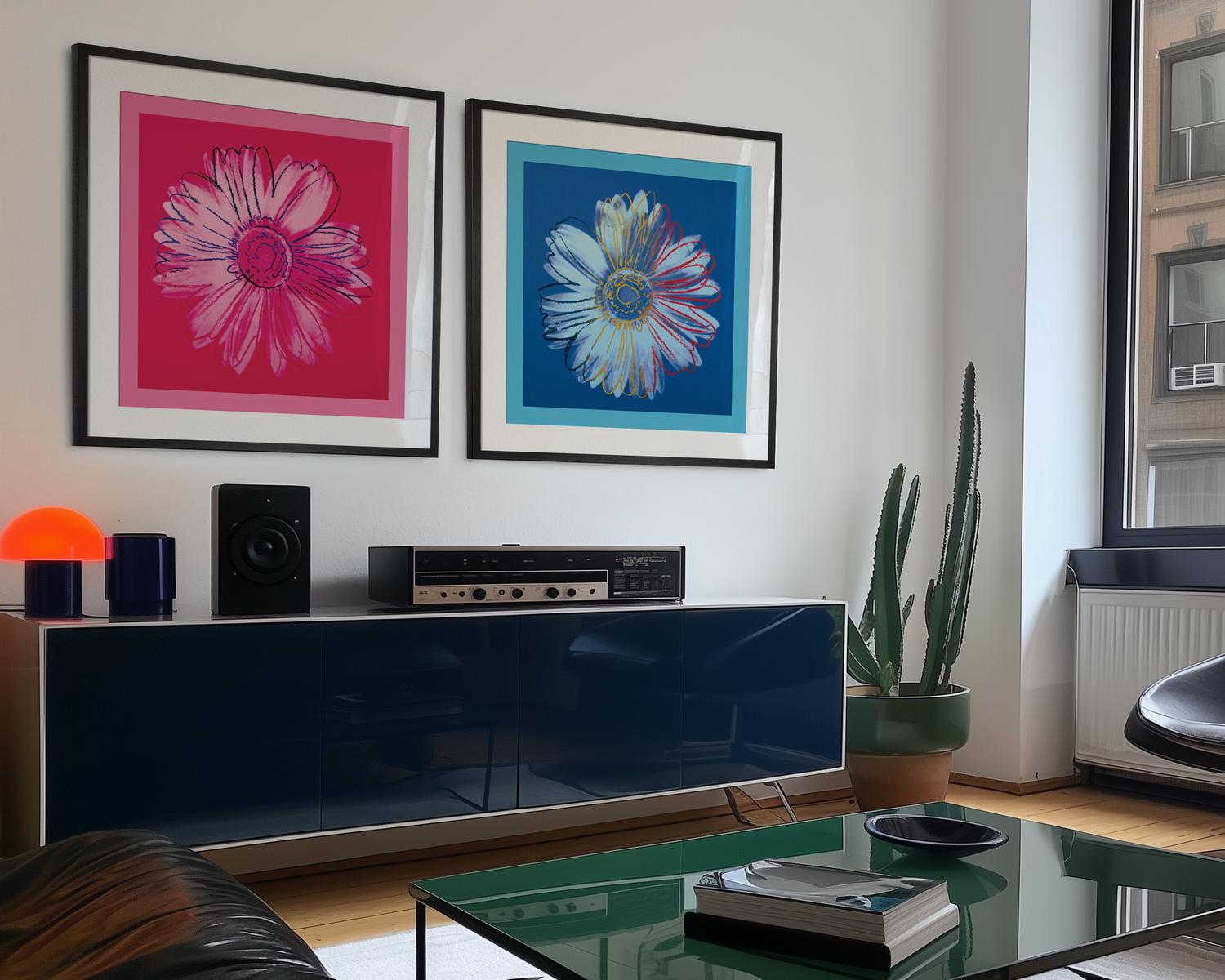 Daisy, c. 1982 (blue on blue) Poster by Andy Warhol | King & McGaw