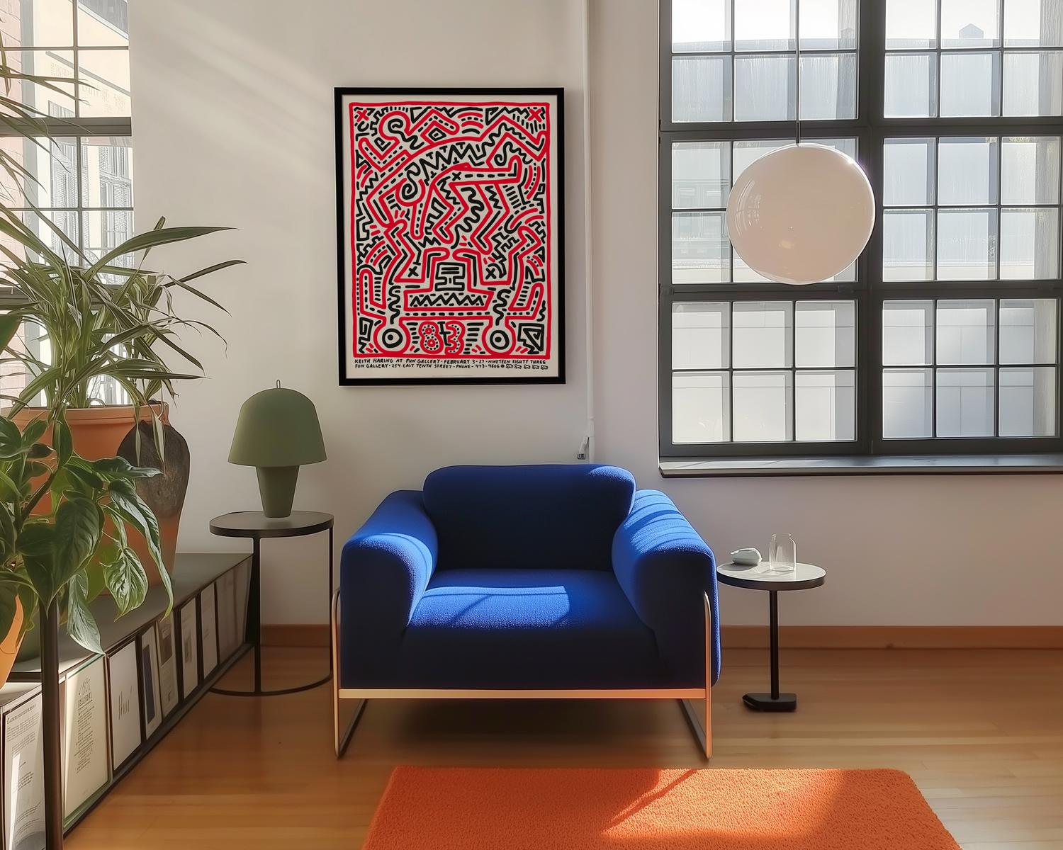 Keith Haring、No.83、希少画集画、新品額装付、状態良好 Keith Haring、No.83、希少画集画、新品額装付、状態良好