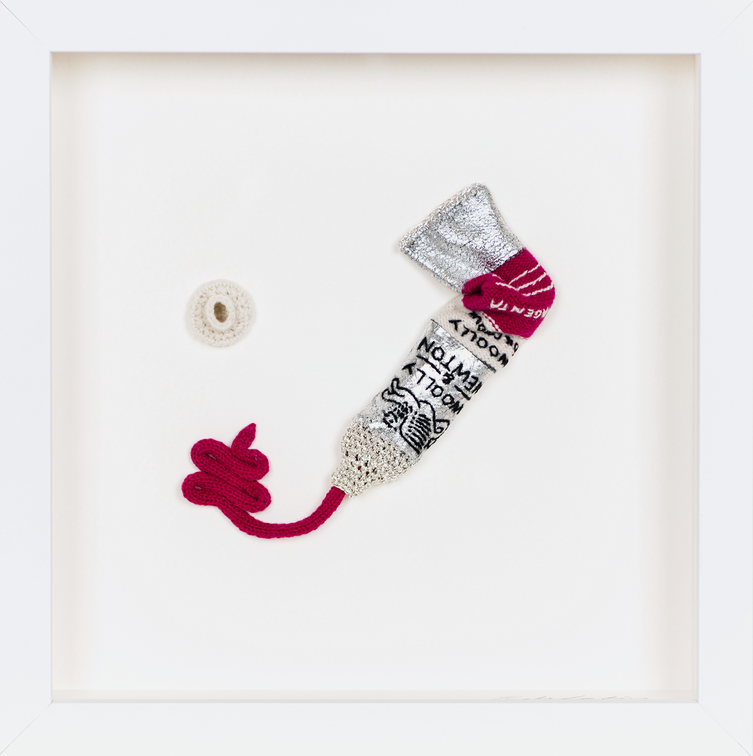 Magenta ‘Woolly & Newton’ Limited edition knitted paint tube