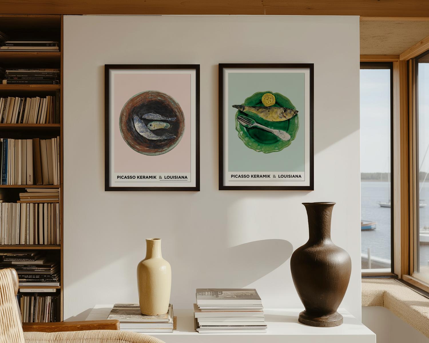 Still life with fish, fork and slice of lemon, 1955 Poster by