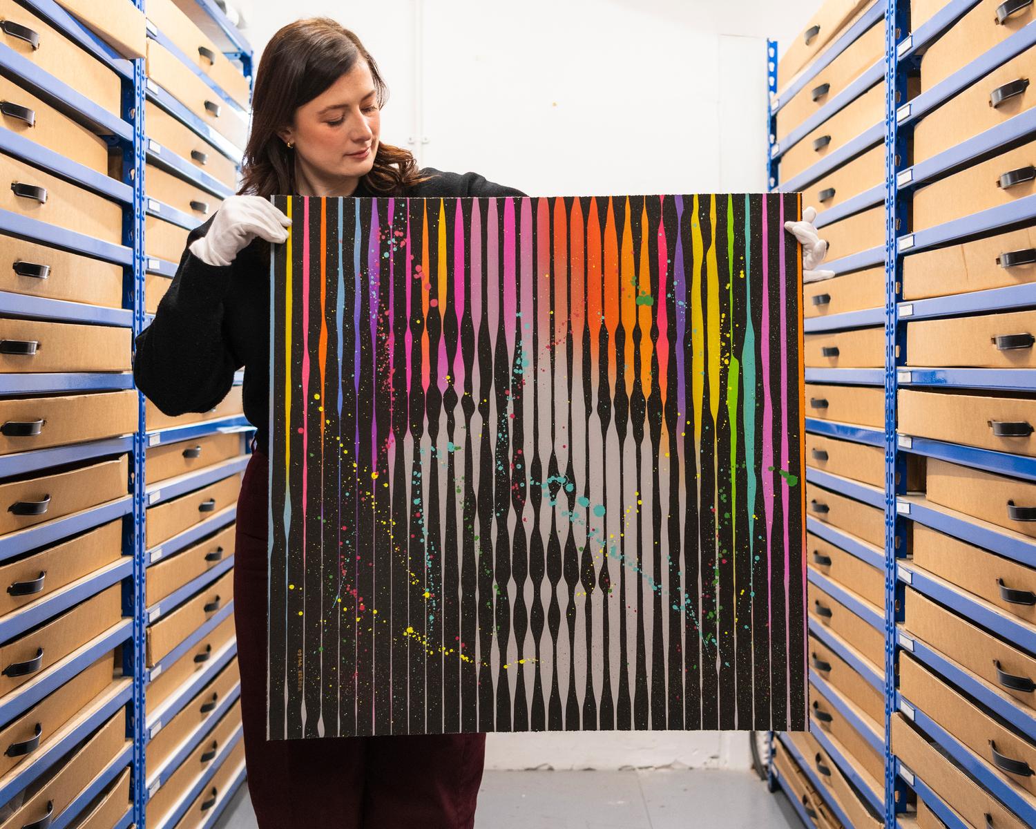 Kate Moss GREY Hand finished Art Print by VeeBee | King & McGaw