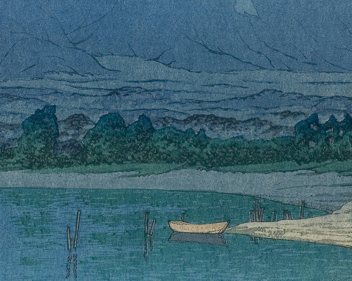 Daybreak over Lake Yamanaka Art Print by Hasui Kawase | King