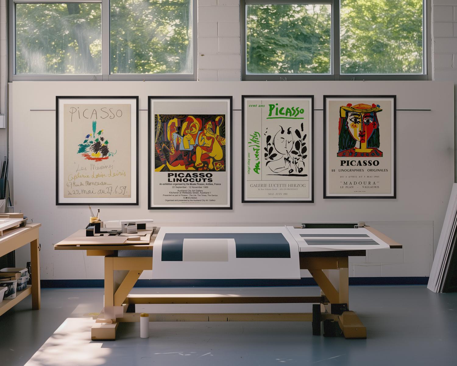 1969年開催Picasso Linocuts 展の為のリトグラフ ポスター Pablo