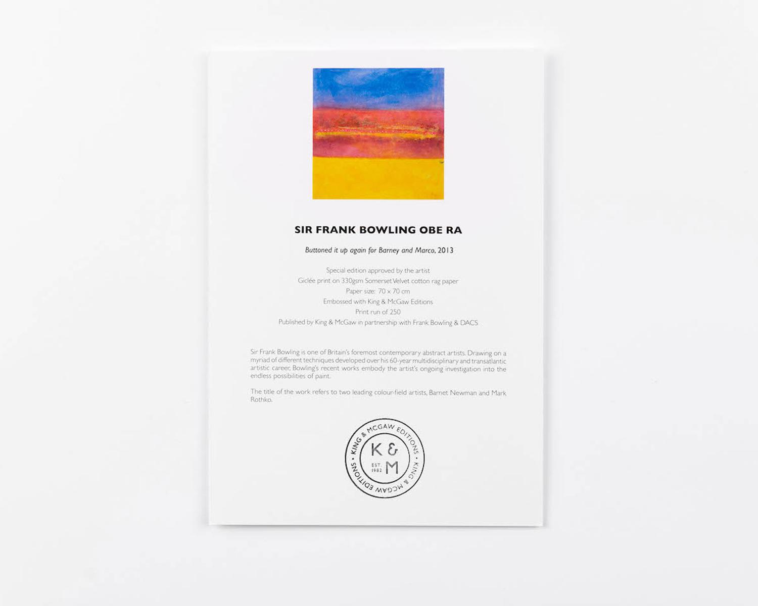 Buttoned it up again for Barney and Marco, 2013