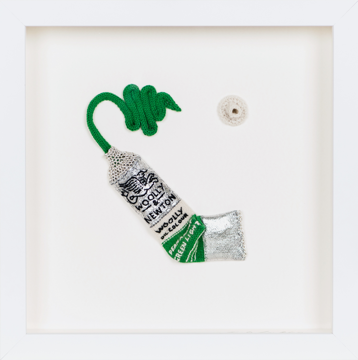 Green ‘Woolly & Newton’ Limited edition knitted paint tube