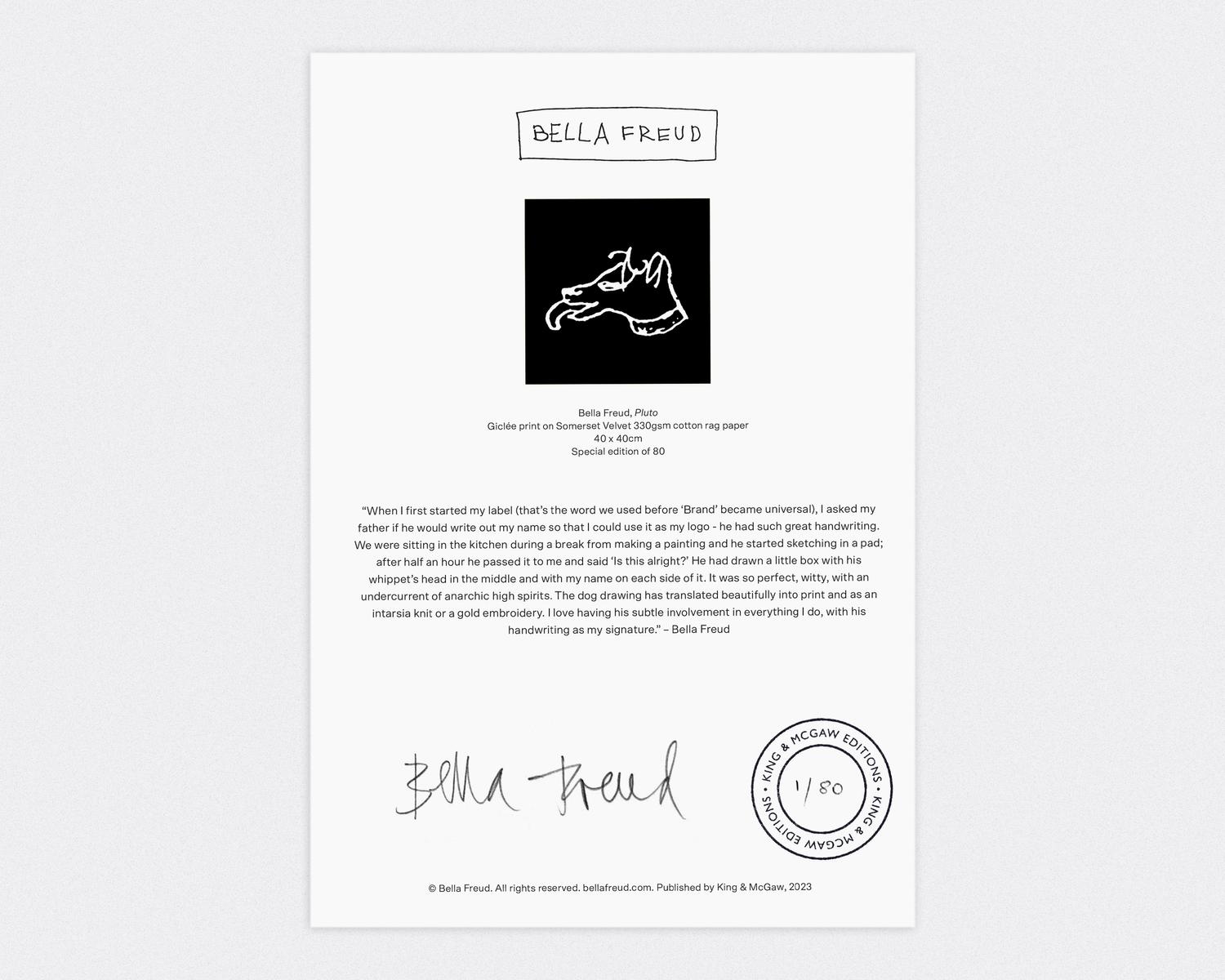 Pluto by Bella Freud art print from King McGaw