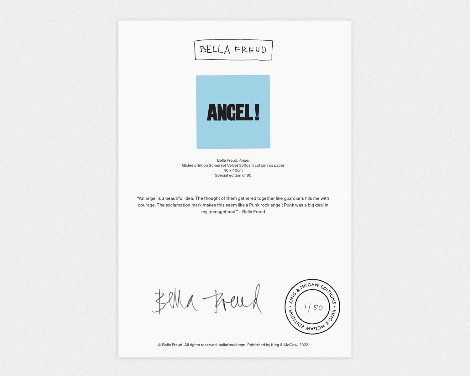 ANGEL Art Print by Bella Freud King McGaw